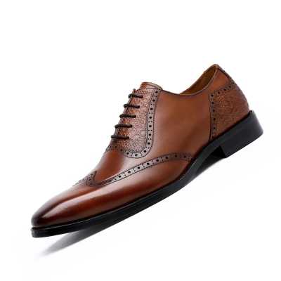 2021 New Formal Leather Shoes Men Business Casual Shoes Men's Genuine Leather Bullock Shoe