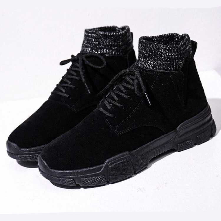 Casual Sports Shoes Men's New Winter Men's Round Shoe Boots High Help Martin Boots Thicken Warm Casual Men's Workwear Boots