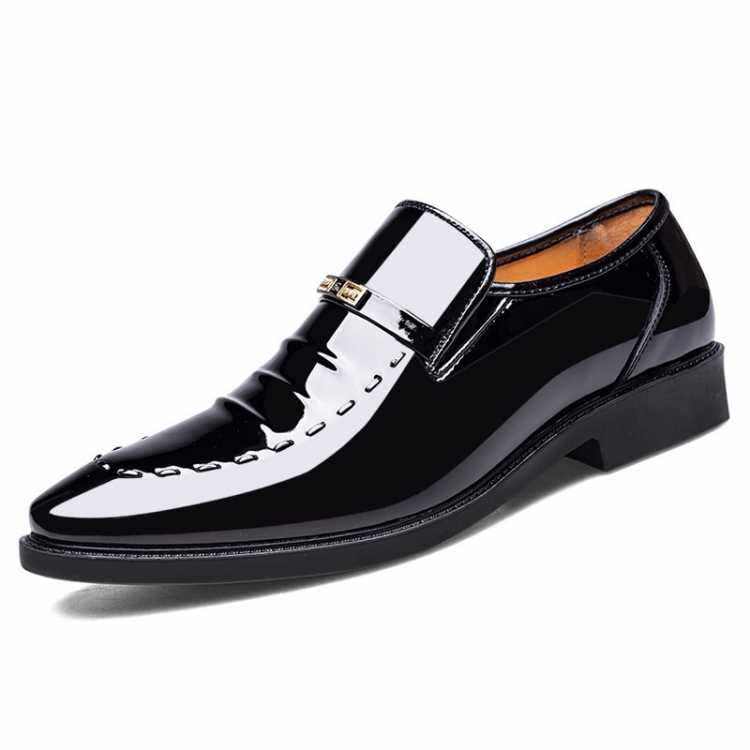Luxury Brand PU Leather Fashion Men Business Dress Loafers Pointy Black Shoes Oxford Breathable Formal Wedding Shoes