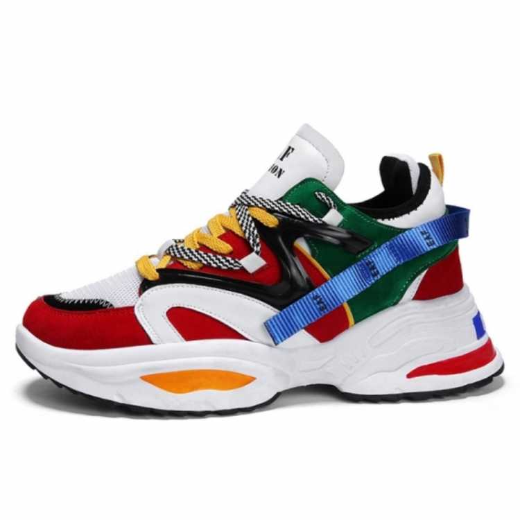 Men's Vulcanized Shoes 2021 New Men Chunky Sneakers Lace up Platform Men Sneakers Stylish Breathable Adult Male Tenis Footwear
