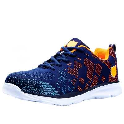 Lightweight Breathable Men Safety Shoes Steel Toe Work Shoes For Men Anti smashing Construction Sneaker With Reflective