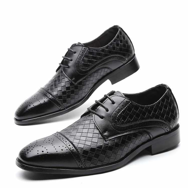 Meluxury Businessn Leather Formal Shoes Luxury Casual Brogue Shoes Winter Wedding Fashion Trend Shoes for Men Brown Oxfords