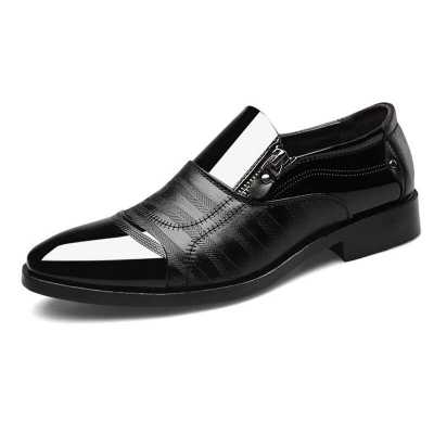 New Large Size Men's Business Dress Shoes Pointed Men's Leather Shoes A Pedal Fashion Casual Upscale Business Shoes Men's