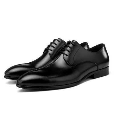 2021 Spring New Pointed Men's Genuine Leather Shoes Top Layer Leather England Dress Shoes Business Formal Shoes Great Design