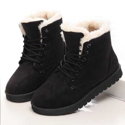Fashion Winter Boots Women Snow Boots Flat Heels Winter Shoes Warm Fur Boot Women's Shoes Plus